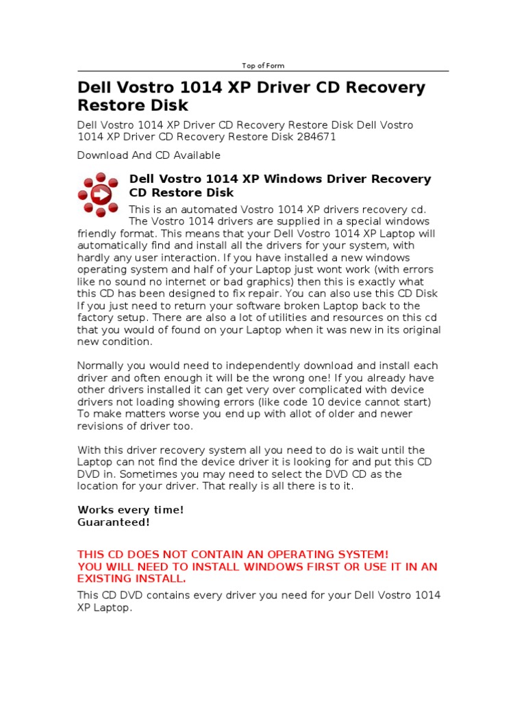 Dell vostro 1014 driver for windows 7
