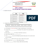 Ed and ing adjective ending vocabulary lesson