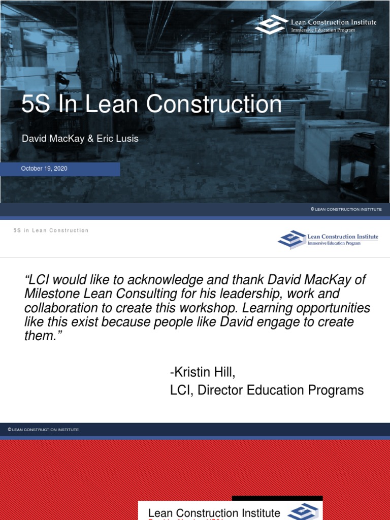 Lean Construction PDF Lean Manufacturing Systems Science