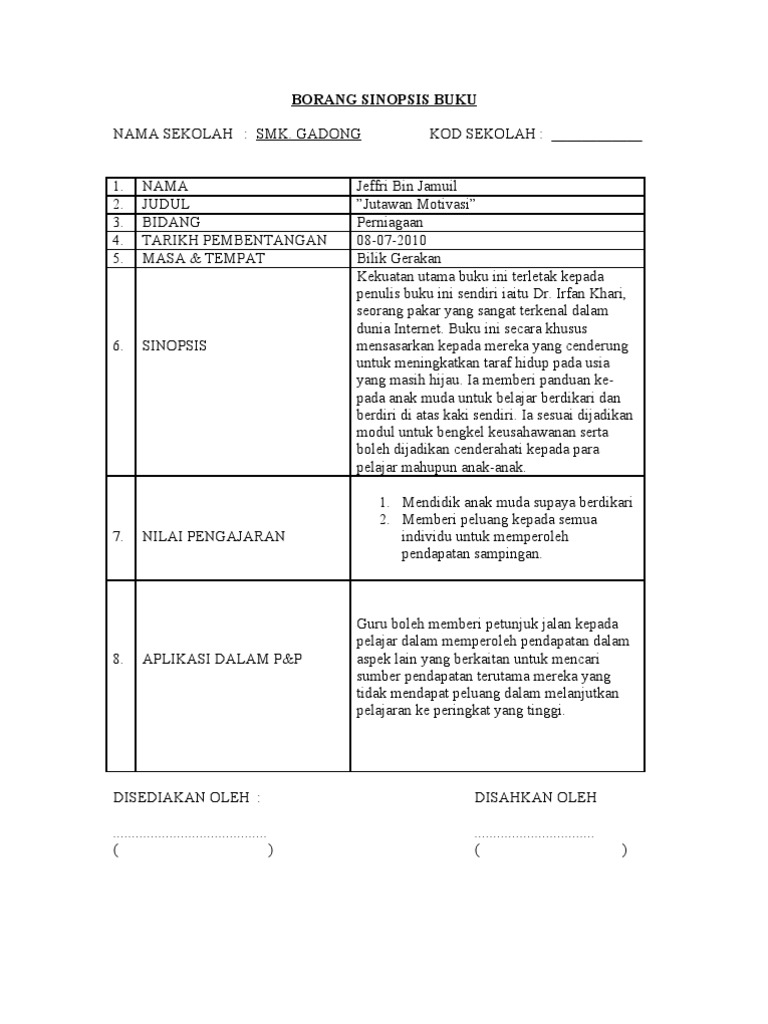 Sinopsis Buku