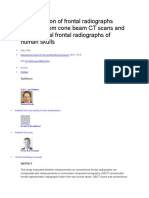 A Comparison of Frontal Radiographs Obtained From Cone Beam CT Scans and Conventional Frontal Radiographs of Human Skulls