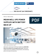 MEAN WELL UPS Power Supplies With Battery Back Up - ADM MEAN WEL