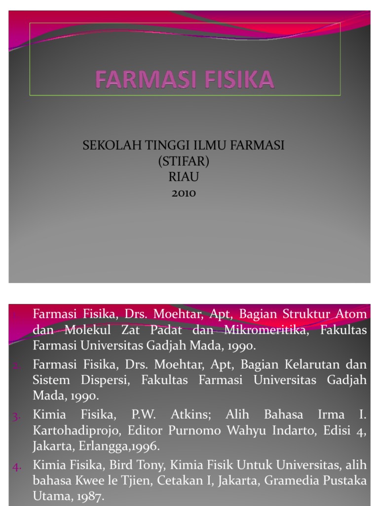 Farmasi Fisika | PDF | Metode & Bahan Ajar | Sains & Matematika
