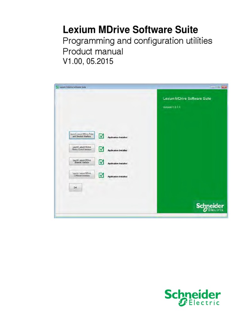 Lexium Mdrive Software Suite: Programming and Configuration Utilities ...