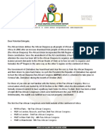 Afrcan Diaspora Pan African Congress Letter