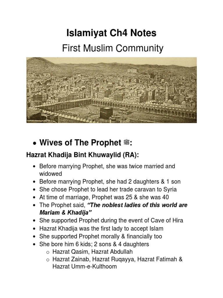 Ch4 - First Muslim Community | PDF | Muhammad | Umar