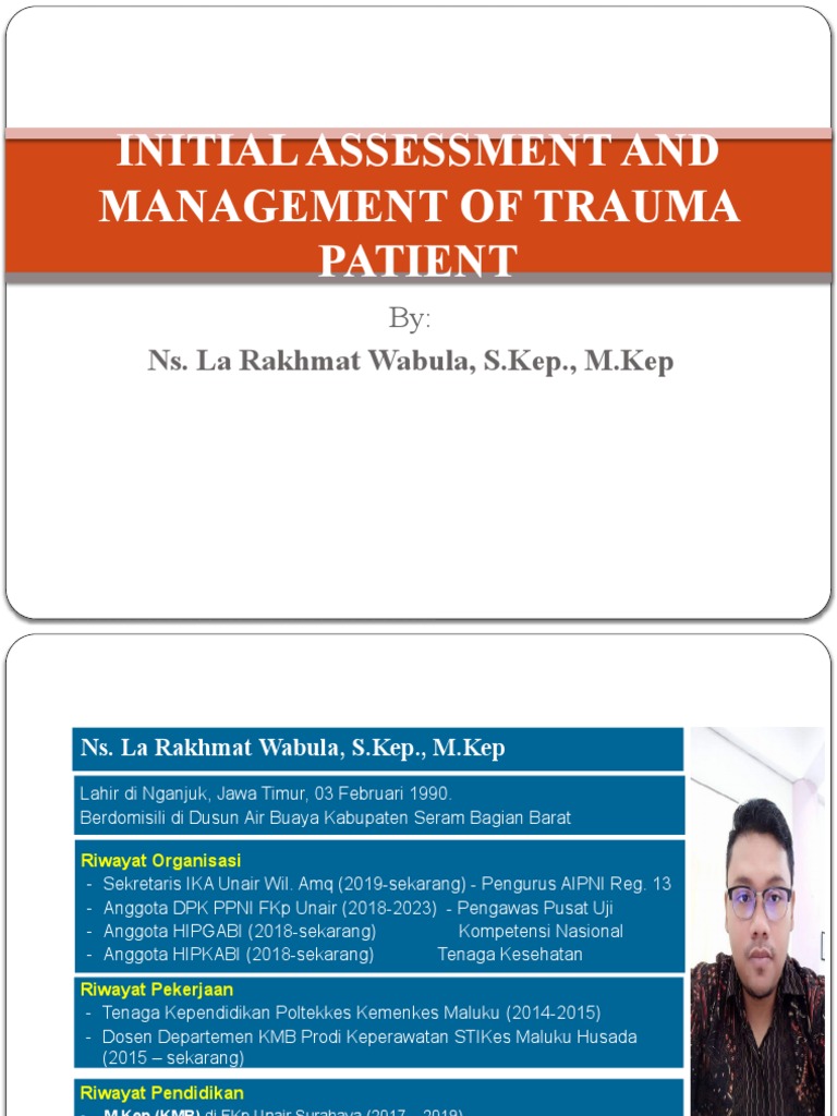 Initial Assessment And Management Of Major Trauma – TH Elek