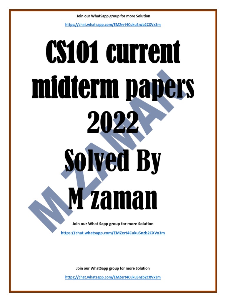 CS101 Midterm Papers and Solutions | PDF | Compact Disc | Voice Over Ip