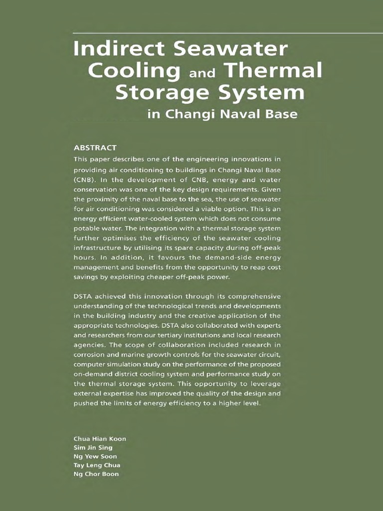 Indirect Seawater Cooling System Design | PDF | Heat Exchanger | Water