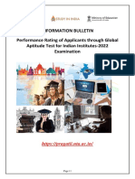 Information Bulletin Performance Rating of Applicants Through Global Aptitude Test For Indian Institutes-2022 Examination