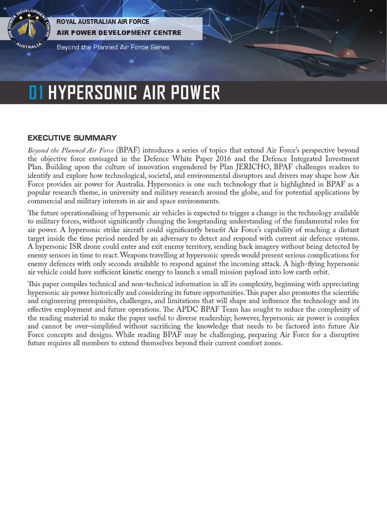 Hypersonic Air Power: Executive Summary | PDF | Aerodynamics ...