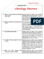 Technology Internet: Speaking Part 1 Topic