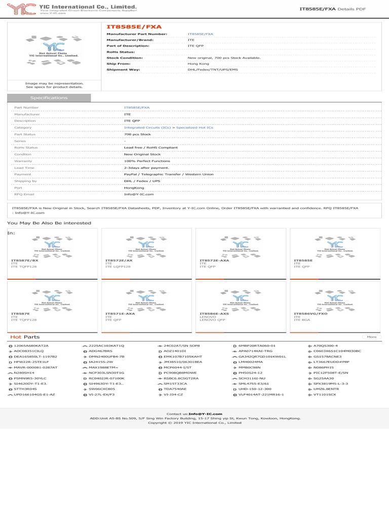 ITE IT8585E HXA TQFP IT8585E HXA IC Chip Di Alimentazione - Foto 3