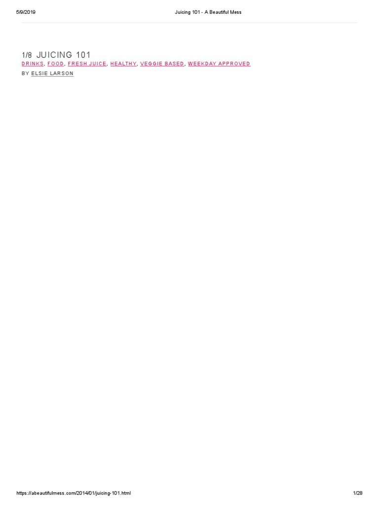 Juicing 101 A Beautiful Mess PDF Smoothie Juice
