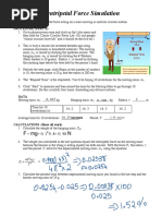 Centripetal Force Simulation: F MG 0.1 9.8 0.98 N