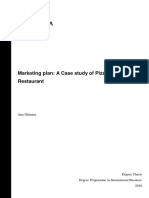 Marketing Plan: A Case Study of Pizza King Restaurant: Anu Ghimire