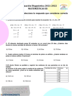 Evaluación Diagnóstica 2021-2022 Matemáticas Iii