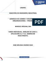 Tarea Individual. Análisis de Caso 1 Aplicación 4.1 y 4.2. Americam Healthways