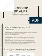 Pedagoogical Grammar