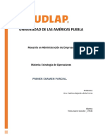 UEPA Maestría en Administración de Empresas PRIMER EXAMEN PARCIAL Estrategia de Operaciones