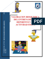 Valoracion Bioquimica Del Entrenamiento Deportivo y La Actividad Fisica