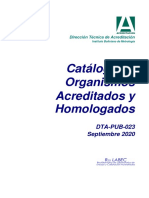 Dta-Pub-023 V17 Catalogo Organismos Acreditados y Homologados, Actulizad...