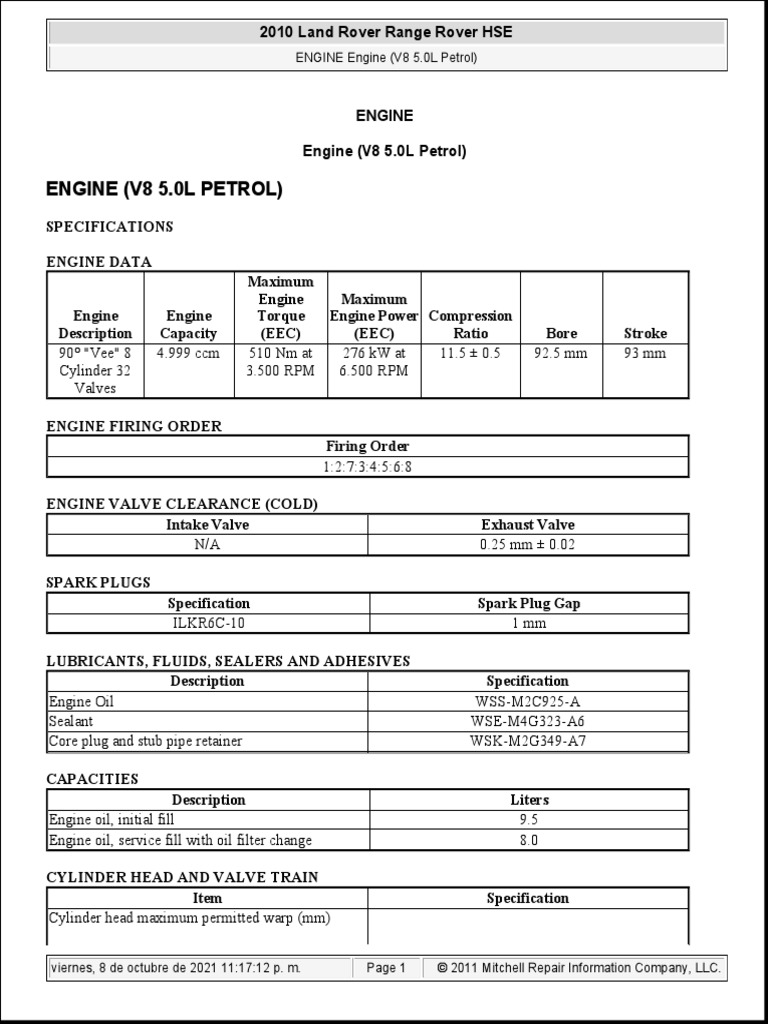 Range-Rover-2010-5.0L | PDF | Piston | Engines