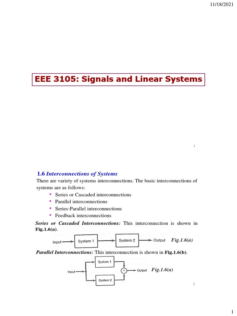 Signals and Linear Systems For Students 26students PDF Applied