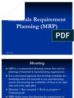 Materials Requirement Planning (MRP)