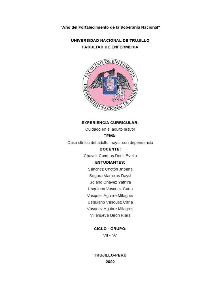 Caso Clinico Adulto Mayor Dependiente | PDF | Obesidad | Vejiga urinaria