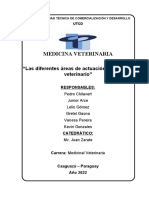 Las diferentes areas de actuacion del medico veterinario