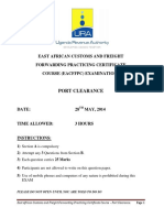 Port Clearance: East African Customs and Freight Forwarding Practicing Certificate Course (Eacffpc) Examinations