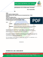 Oficio y Infome de Gasto Presupuestal de Cloro y DPD - Totos Atm