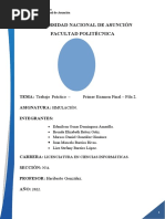 Universidad Nacional de Asunción Facultad Politécnica: TEMA: Trabajo Práctico - Asignatura: Integrantes