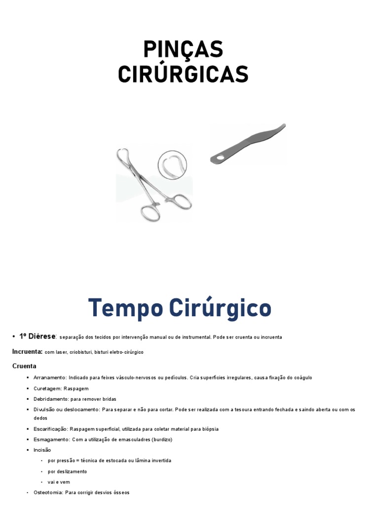 Pinças Cirúrgicas | PDF | Osso | Especialidades médicas