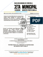 Reforma Parcial de La Ordenanza de Construcciones Del Municipio Puerto Cabello