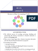 AE 21 Lesson 5: Review of The Accounting Cycle