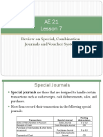 AE 21 Lesson 7: Review On Special, Combination Journals and Voucher System