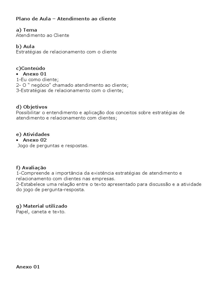Atendimento Ao Cliente Pdf Marketing Business
