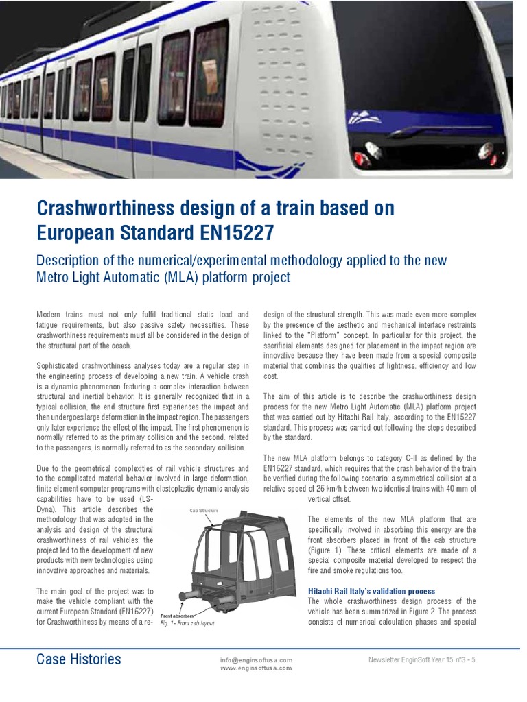 Crashworthiness Design of A Train Based On European Standard EN15227 ...