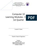 Computer 10 Learning Modules-3 and 4 1st Quarter: Learner's Name