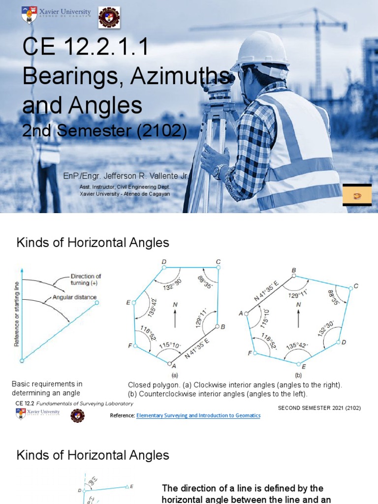 Azimuths, Bearings, and Angles PDF Azimuth Surveying