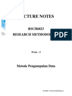 Lecture Notes: RSCH6023 Research Methodology