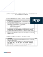 Lista de Verificacion de Trazabilidad