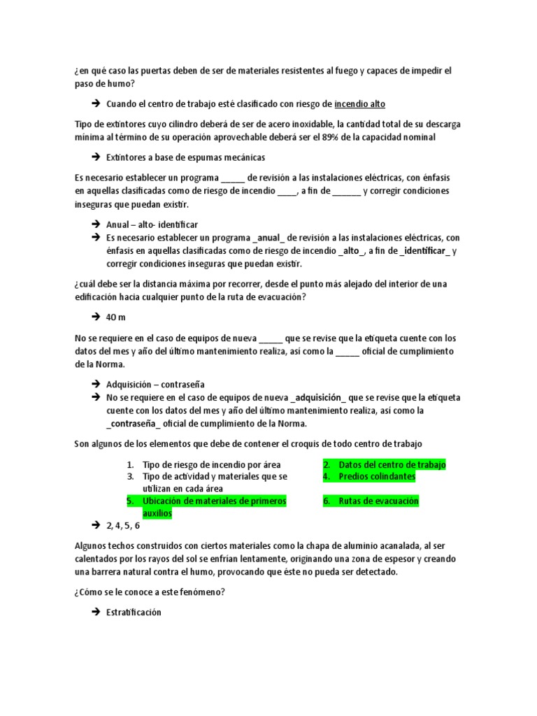 Compendio Examen NOM 002, PDF, Incendios