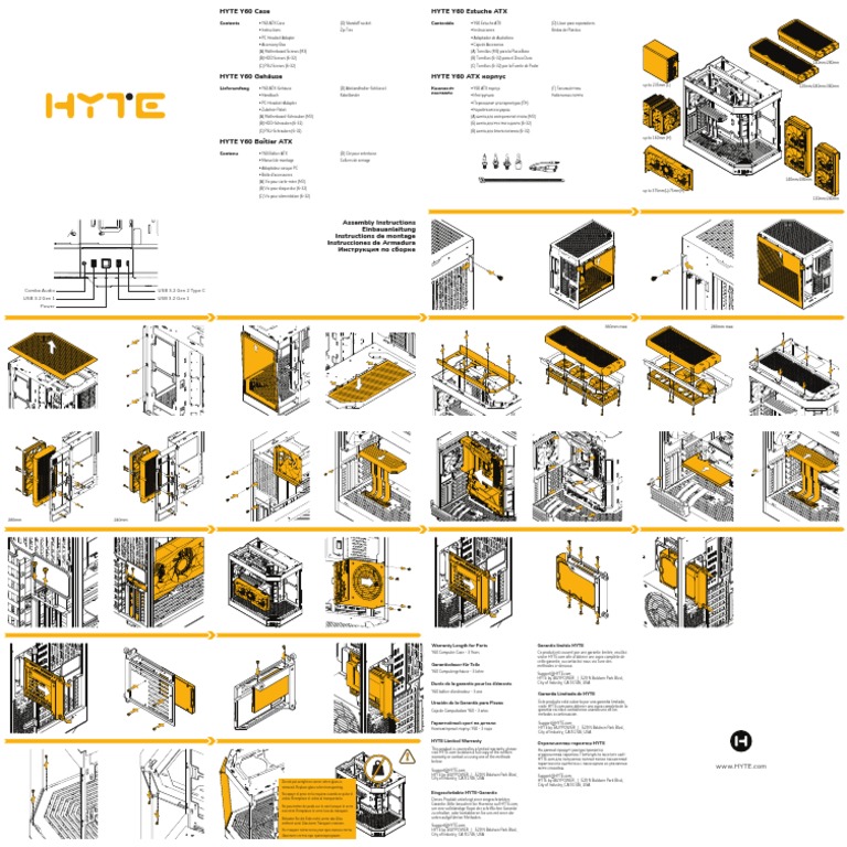 画材 hyte manuer HYTE Y70 Touch Tempered Glass Mid Tower Case Instruction Manual