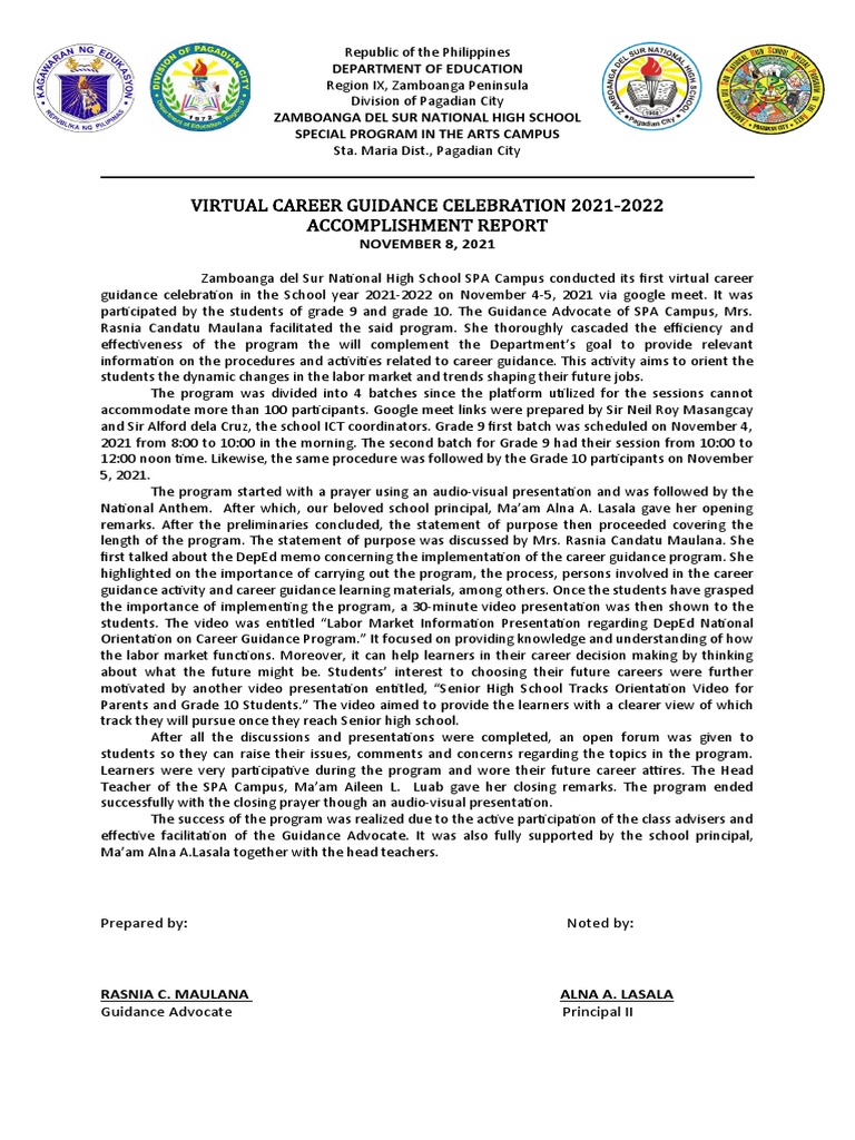 Virtual Career Guidance Celebration 2021 | PDF | Learning | Teachers