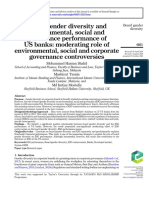 Board Gender Diversity and Environmental, Social and Governance Performance of US Banks - Moderating Role of Environmental, Social and Corporate Governance Controversies