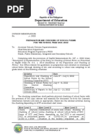 SDM No. S. 2022 Preparation and Checking of Forms For School Year 2021 2022