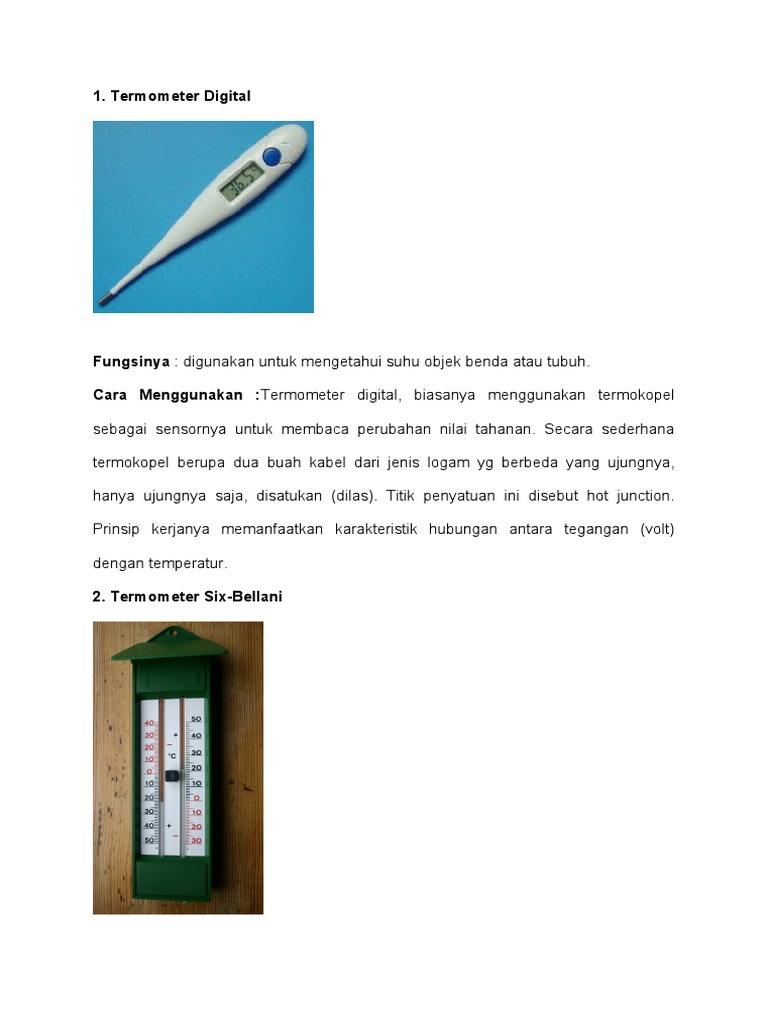 Jenis-Jenis Termometer dan Fungsinya | PDF